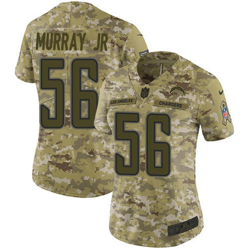 Nike Chargers #56 Kenneth Murray Jr Camo Women's Stitched NFL Limited 2018 Salute To Service Jersey